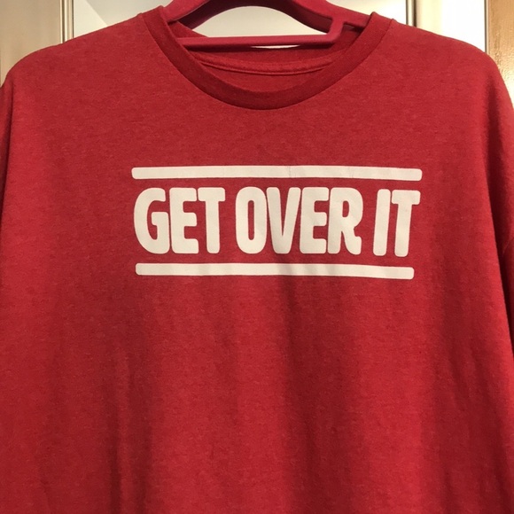DOM “Get Over It” red short sleeve tee shirt size XL. - Picture 3 of 7